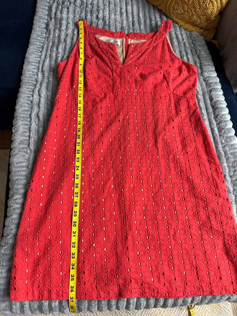 Donna Ricco Coral cotton Eyelet Midi sleeveless Dress - Picture 7 of 7
